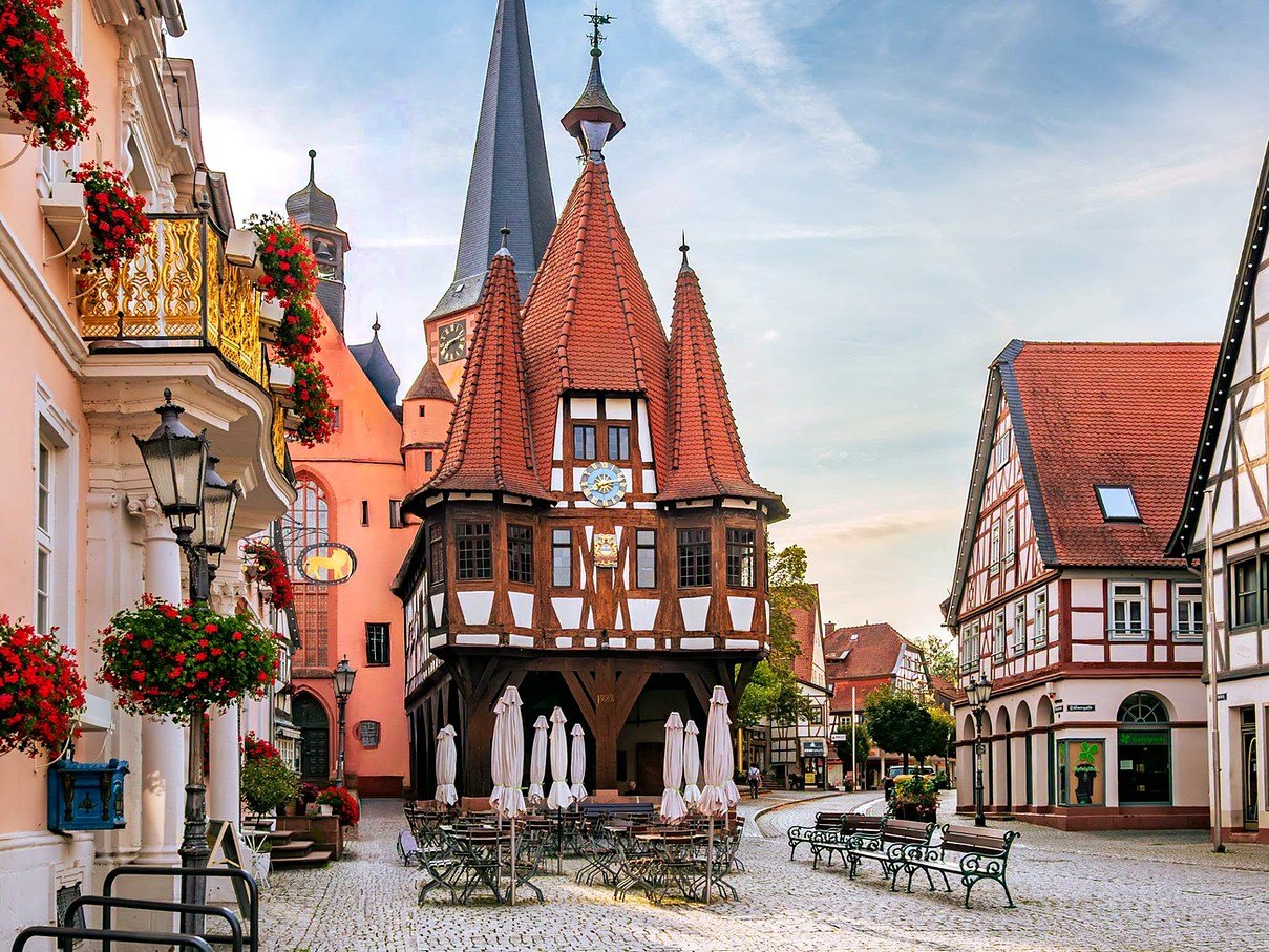 Prefeitura em enxaimel de Michelstadt, perto de Frankfurt