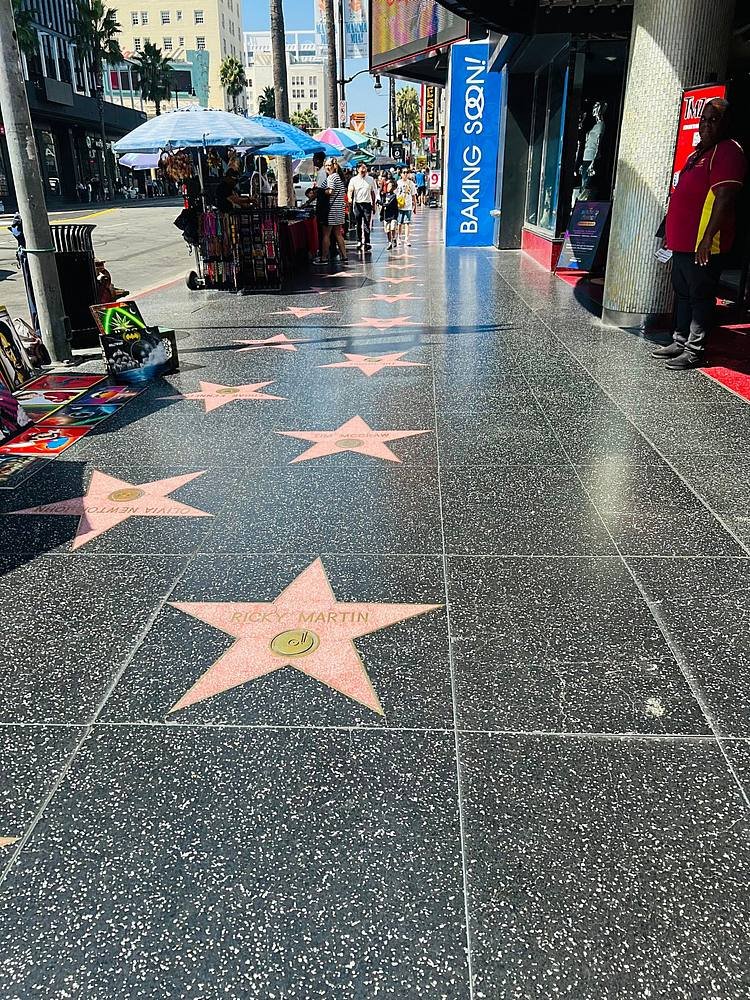 Estrelas da Calçada da Fama, na Hollywood Boulevard