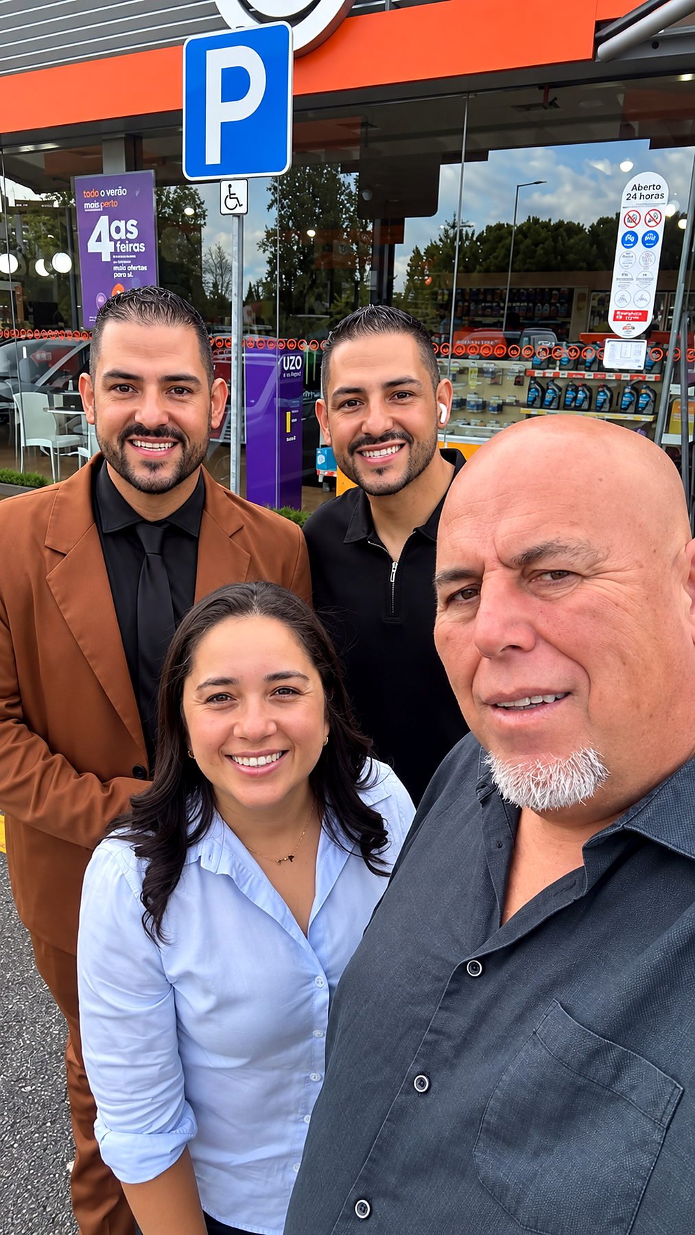Alexandre com clientes brasileiros durante um passeio em Portugal