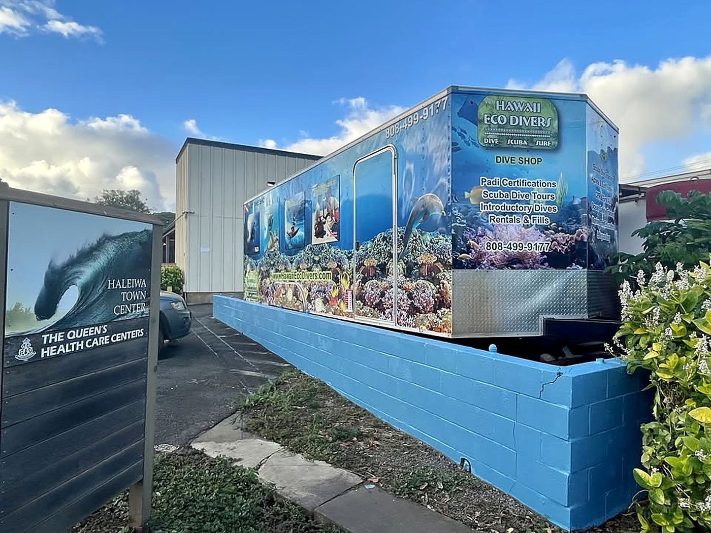Loja da Hawaii Eco Divers no Haleiwa Town Center, no North Shore