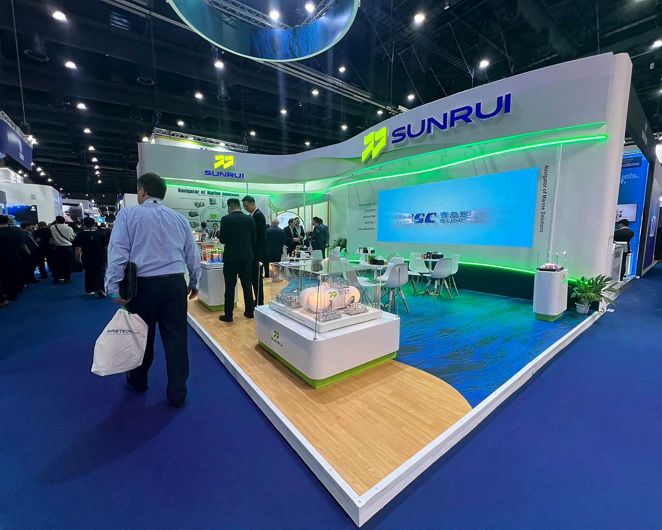 Estande de empresa expositora em feira internacional em Bangkok