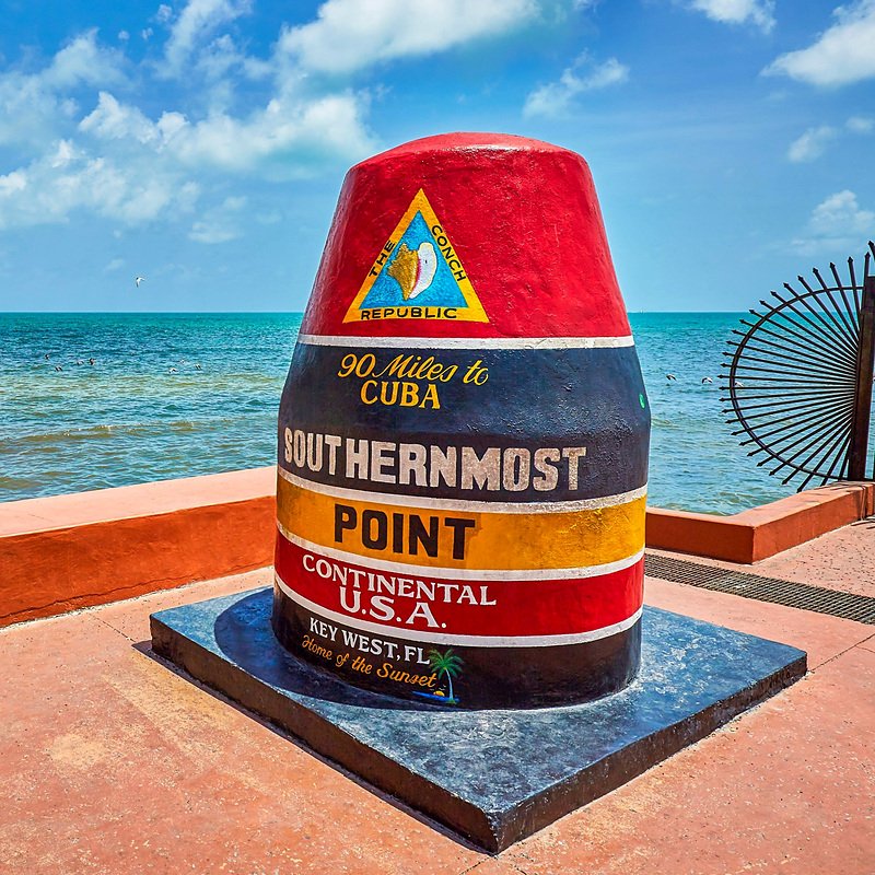 Marco do ponto mais ao sul dos Estados Unidos, em Key West