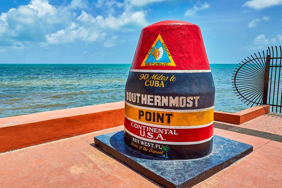 Marco do ponto mais ao sul dos Estados Unidos, em Key West