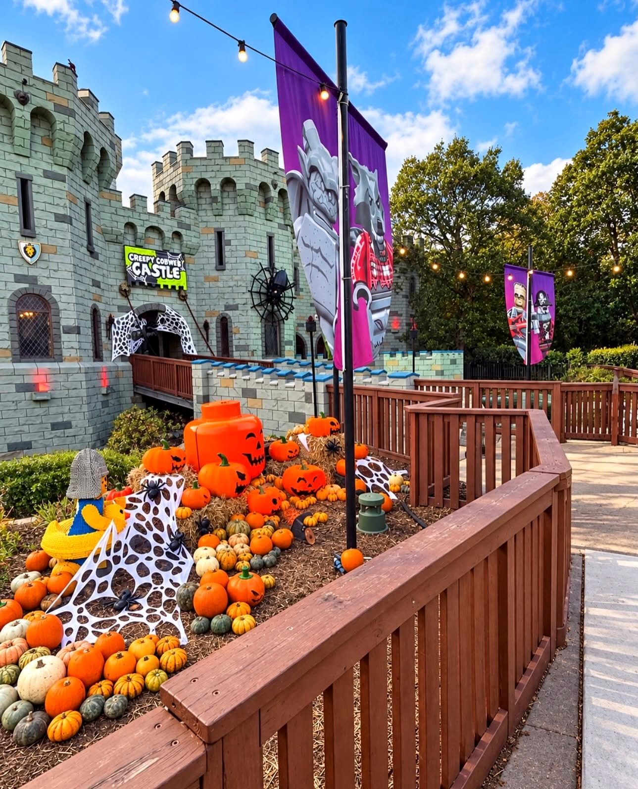 Castelo da Legoland Windsor decorado para o Halloween