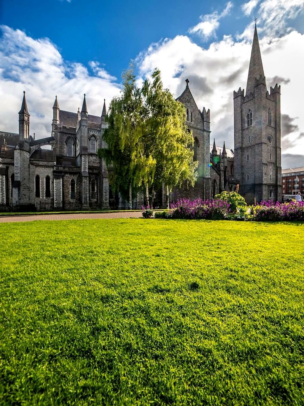 Catedral de St. Patrick em Dublin com jardim