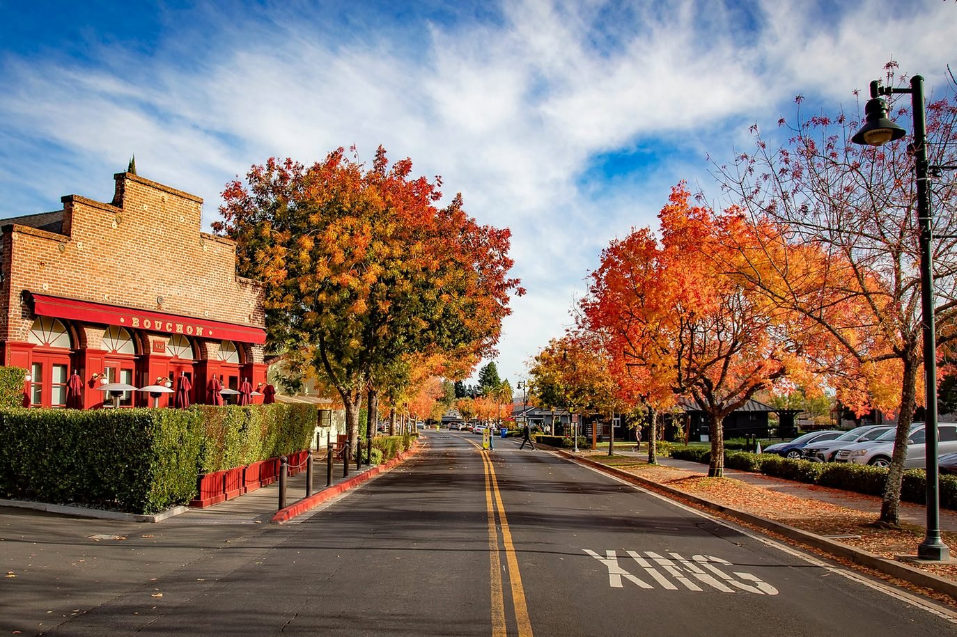 Restaurante Bouchon em Yountville, Napa Valley, no outono