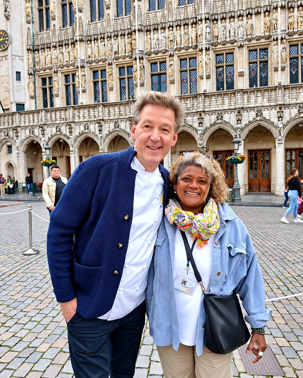 Graça, guia brasileira em Bruxelas, na Grand-Place