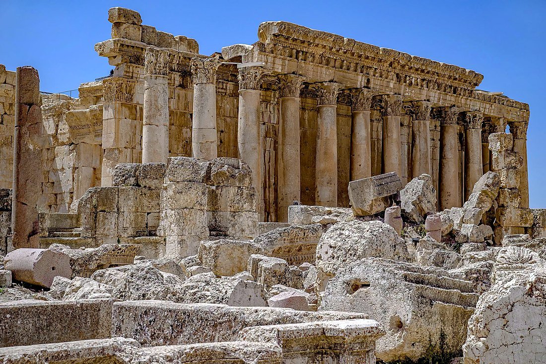 Templo de Baco nas ruínas romanas de Baalbek, Líbano