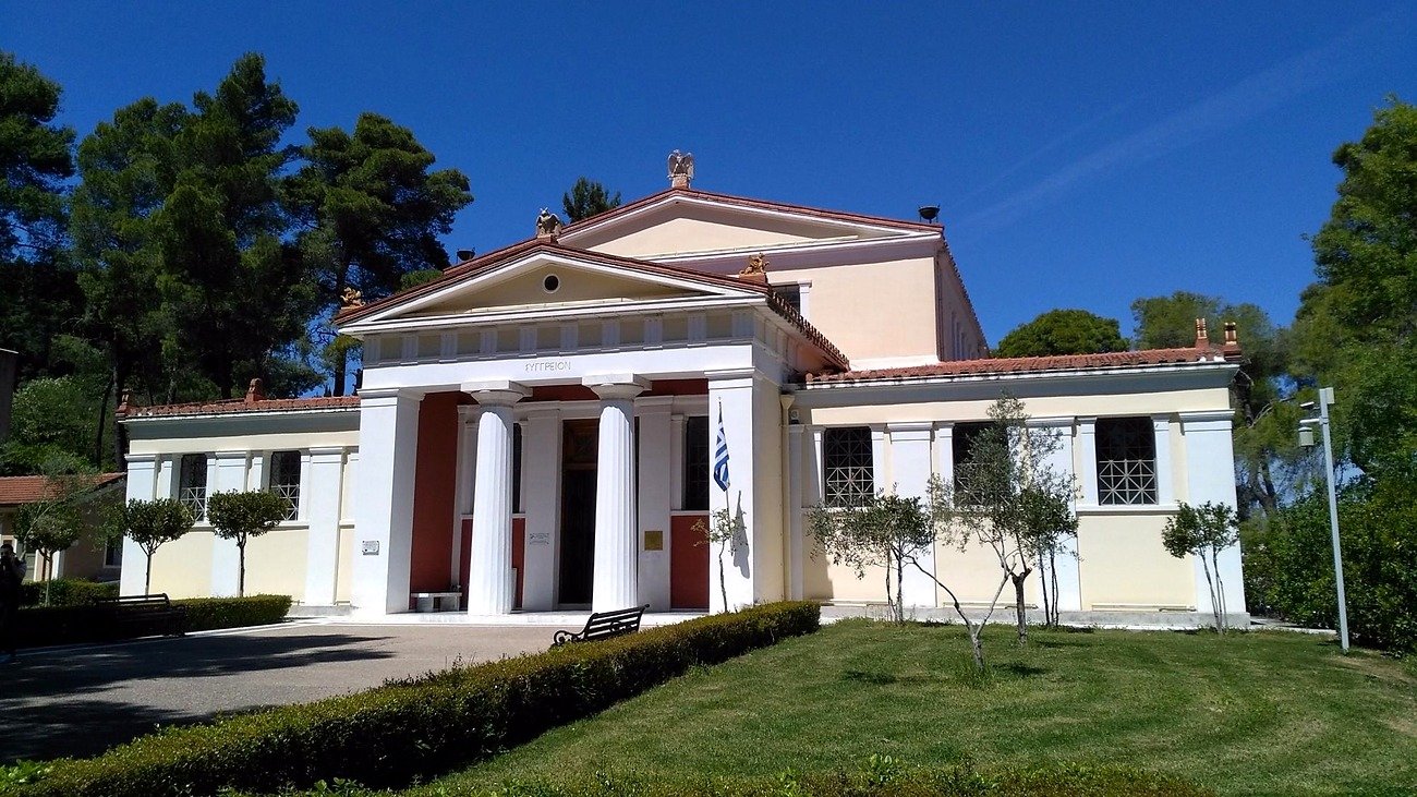 Pr&eacute;dio neocl&aacute;ssico Syngreion, sede do Museu da Hist&oacute;ria dos Jogos Ol&iacute;mpicos da Antiguidade em Ol&iacute;mpia