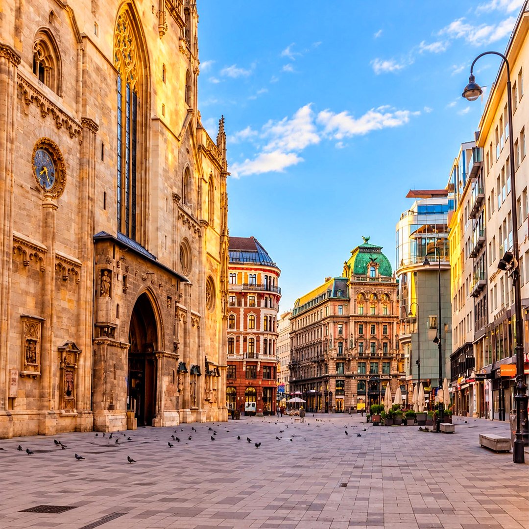 Catedral de Santo Estêvão e a Stephansplatz, no centro histórico de Viena