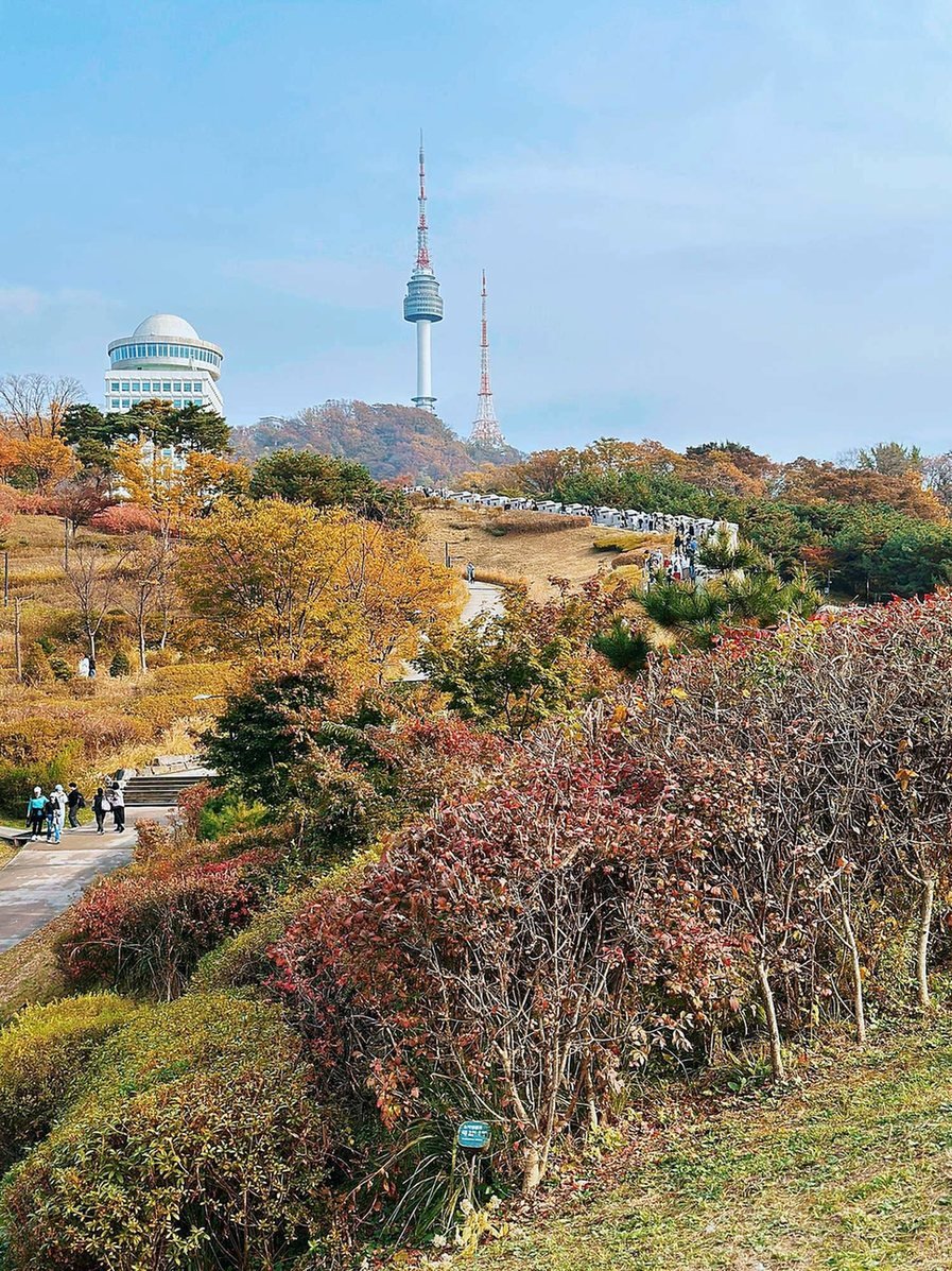N Seoul Tower no alto do monte Namsan no outono