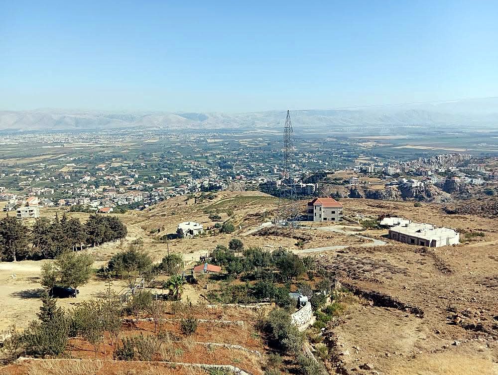 Vista do Vale do Bekaa a partir das montanhas do Líbano
